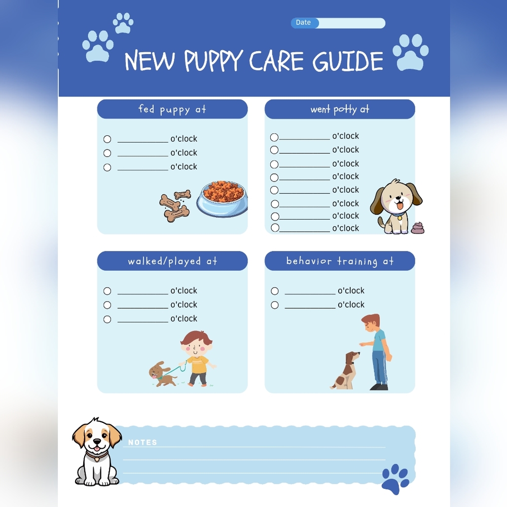 Puppy/Dog Care List